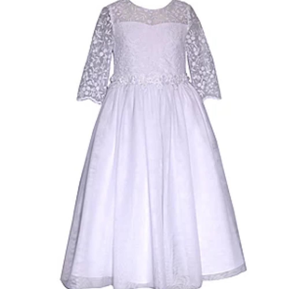 Bonnie Jean Communion Long Sleeve Flower Girl Fit + Flare Dress